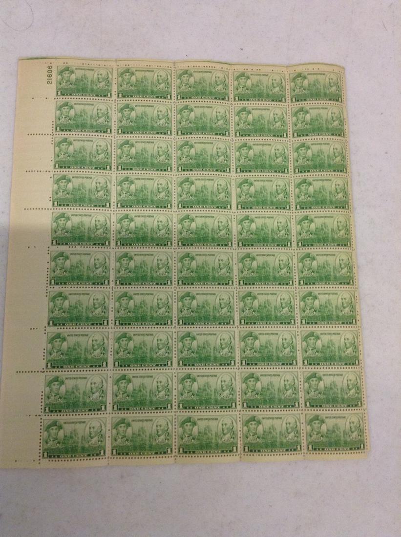1936 Jones Barry 1 Cent Stamps Sheet MNH Mint (1 of 1)