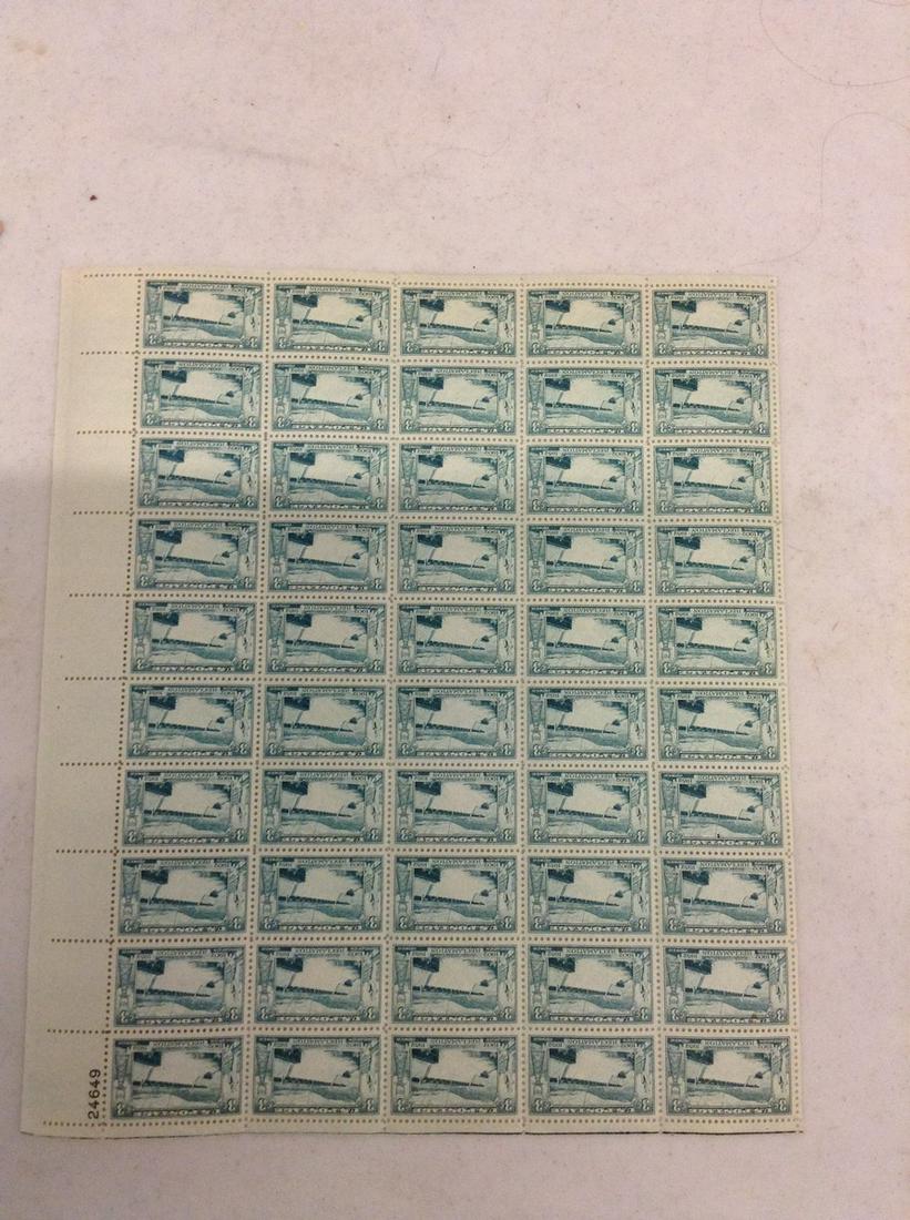 1952 Grand Coulee Dam Reclamation 3 Cent Stamp Sheet (1 of 1)