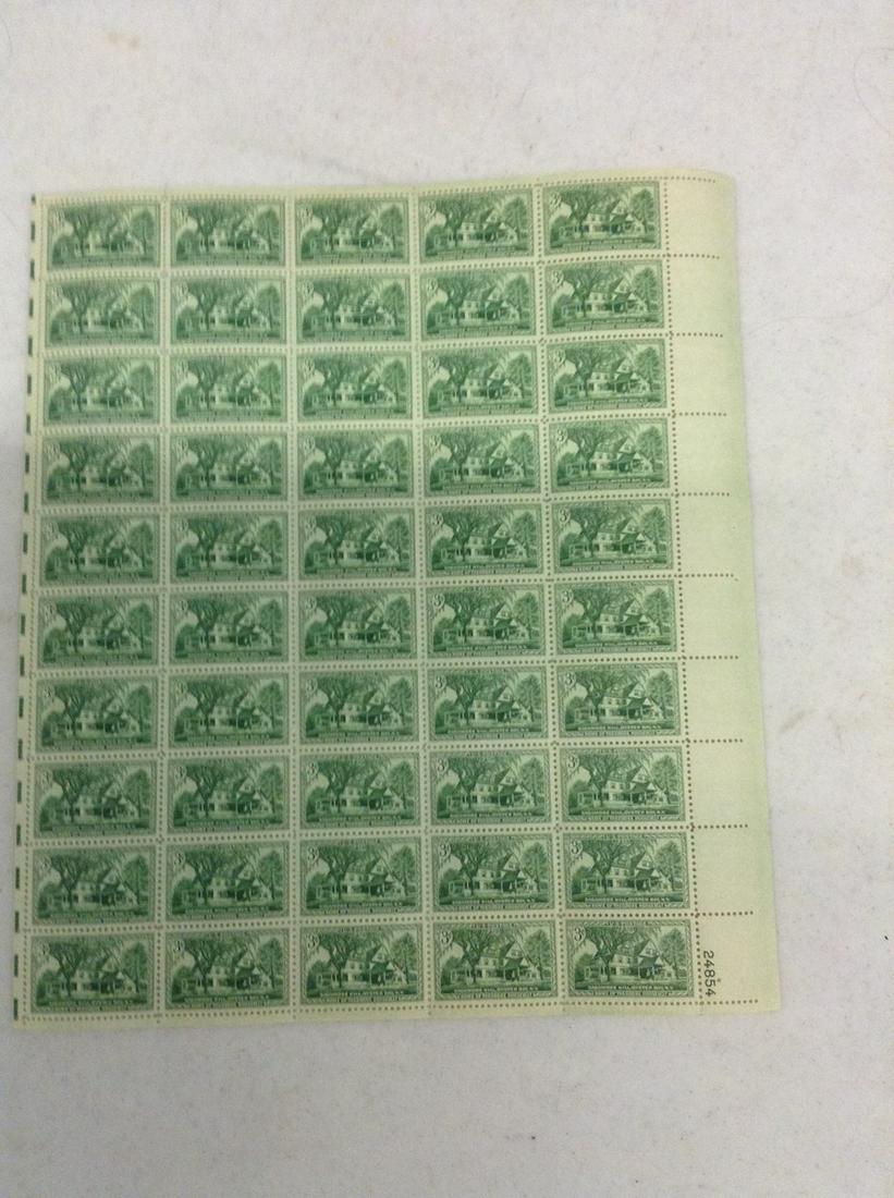 1953 Home of Theodore Roosevelt 3 Cent Stamp Sheet MNH (1 of 1)