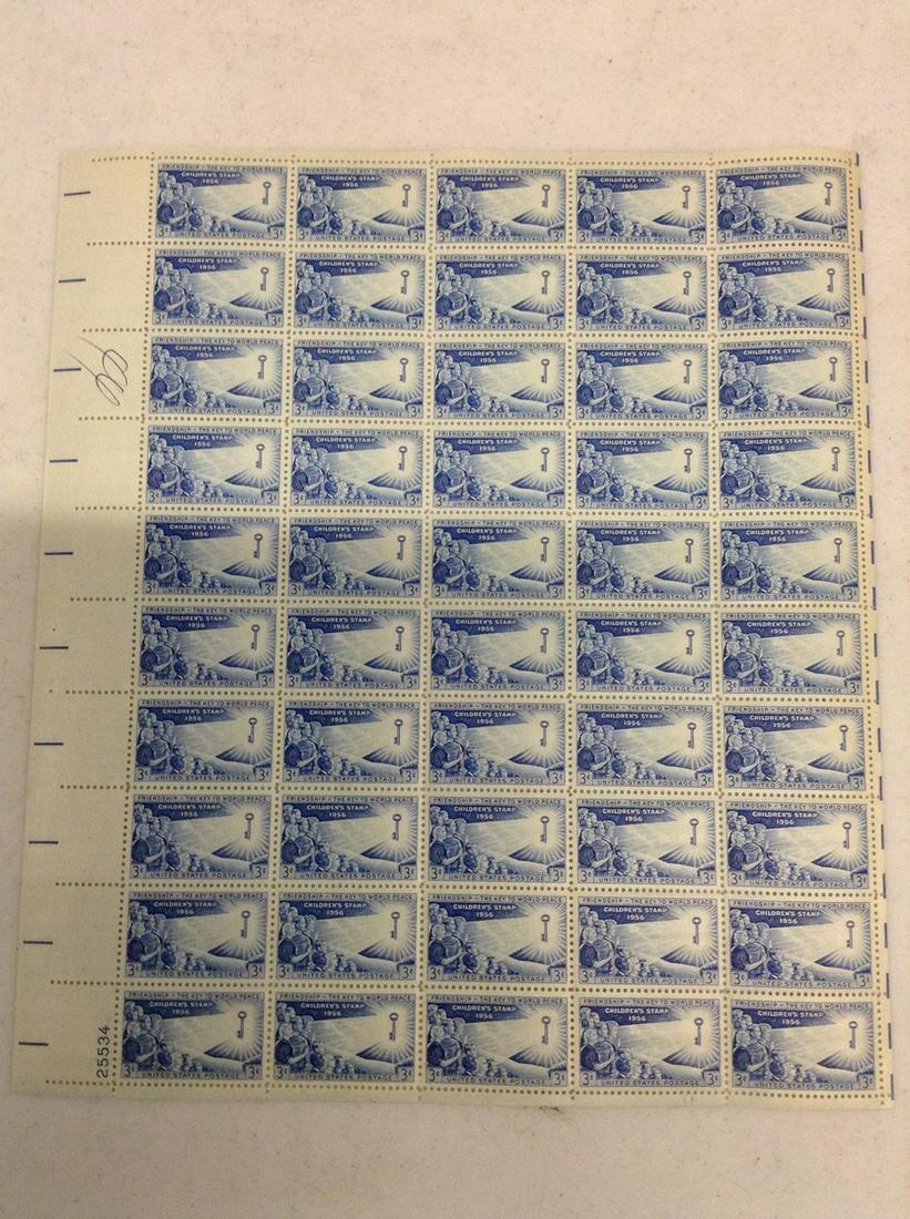 1956 Children's Stamp 3 Cent Stamp Sheet MNH Mint (1 of 1)