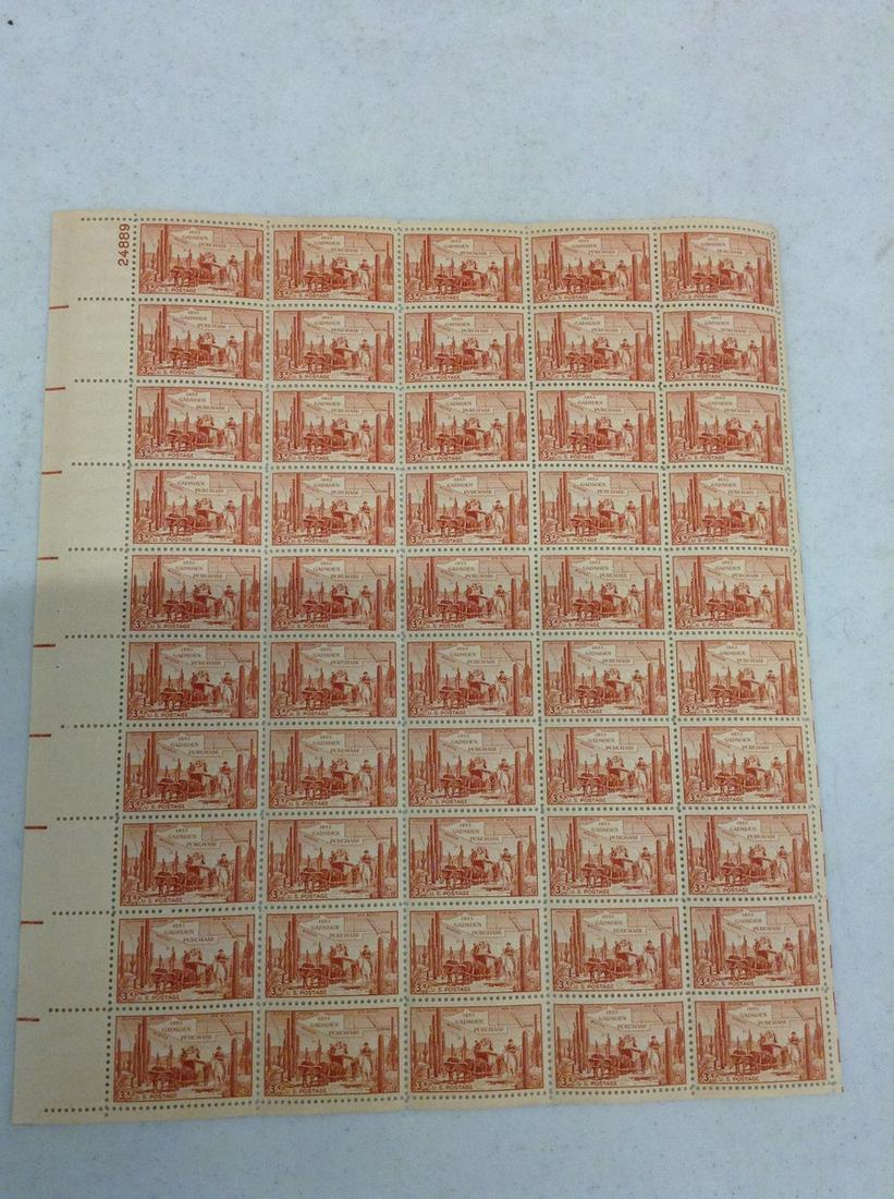 1953 Gadsden Purchase 3 Cent Stamp Sheet MNH Mint (1 of 1)