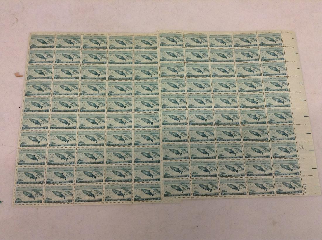 1957 Wildlife Conservation 3 Cent 2 Stamp Sheets MNH (1 of 1)