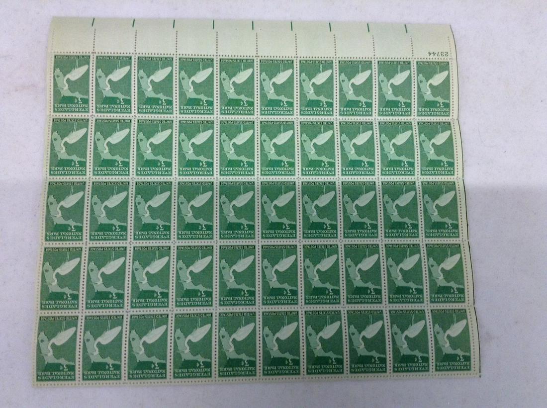 1947 Everglades National Park 3 Cent Stamp Sheet MNH (1 of 1)