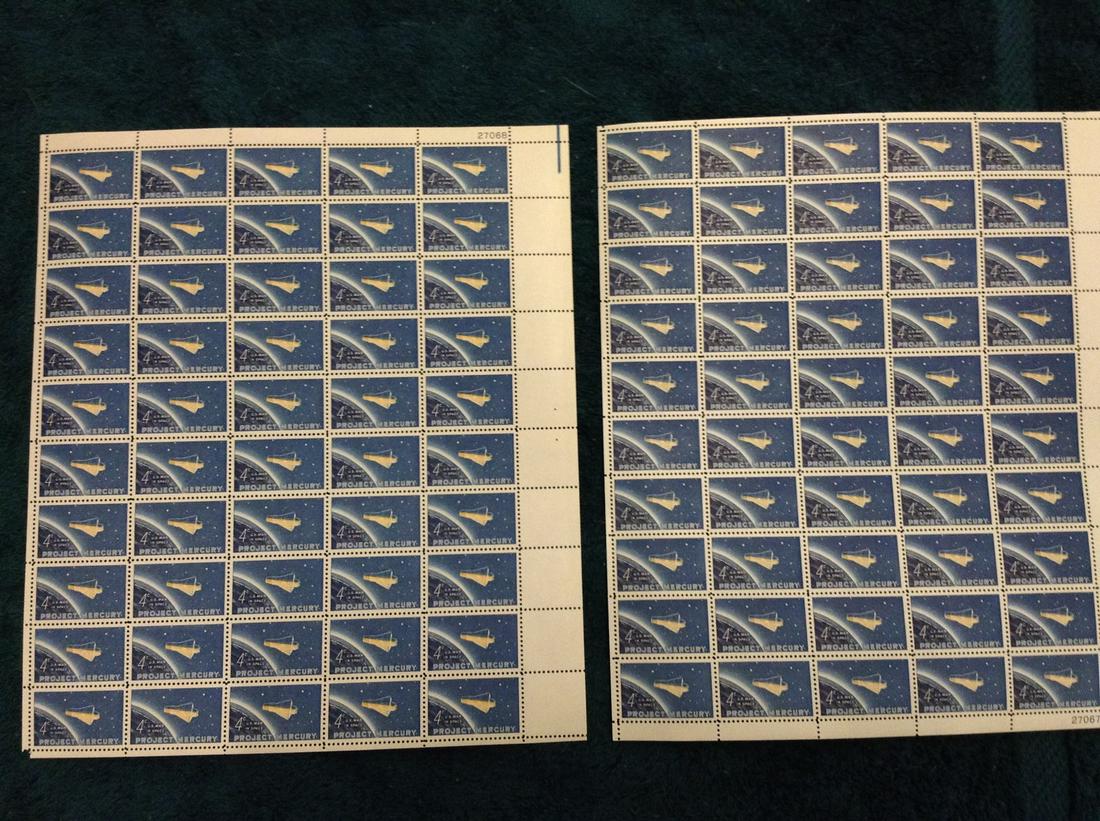 1962 Project Mercury 4 cent stamp sheets MNH Mint (1 of 1)