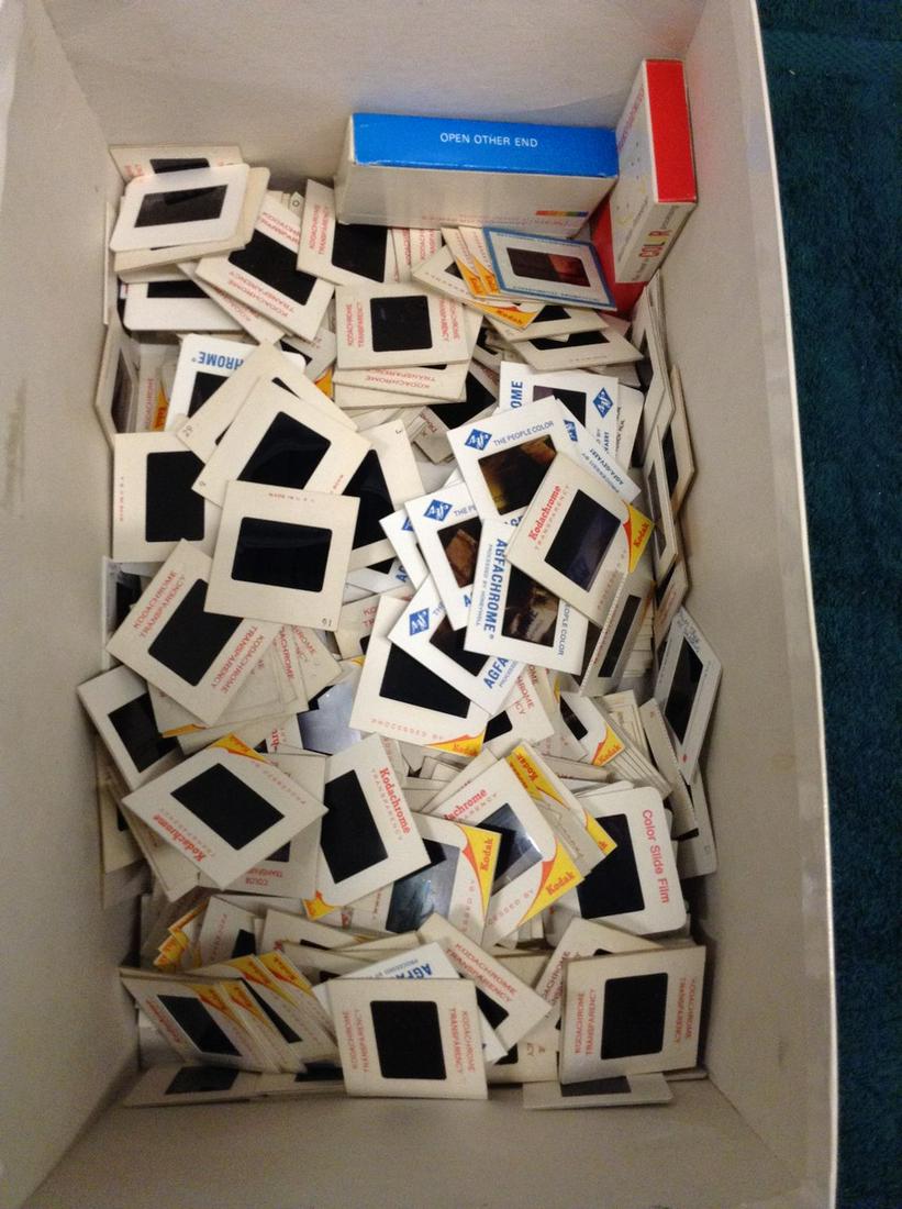 Box Full of Vintage Slides - Planes, Art, scenery and: Box Full of Vintage Slides - Planes, Art, scenery and more