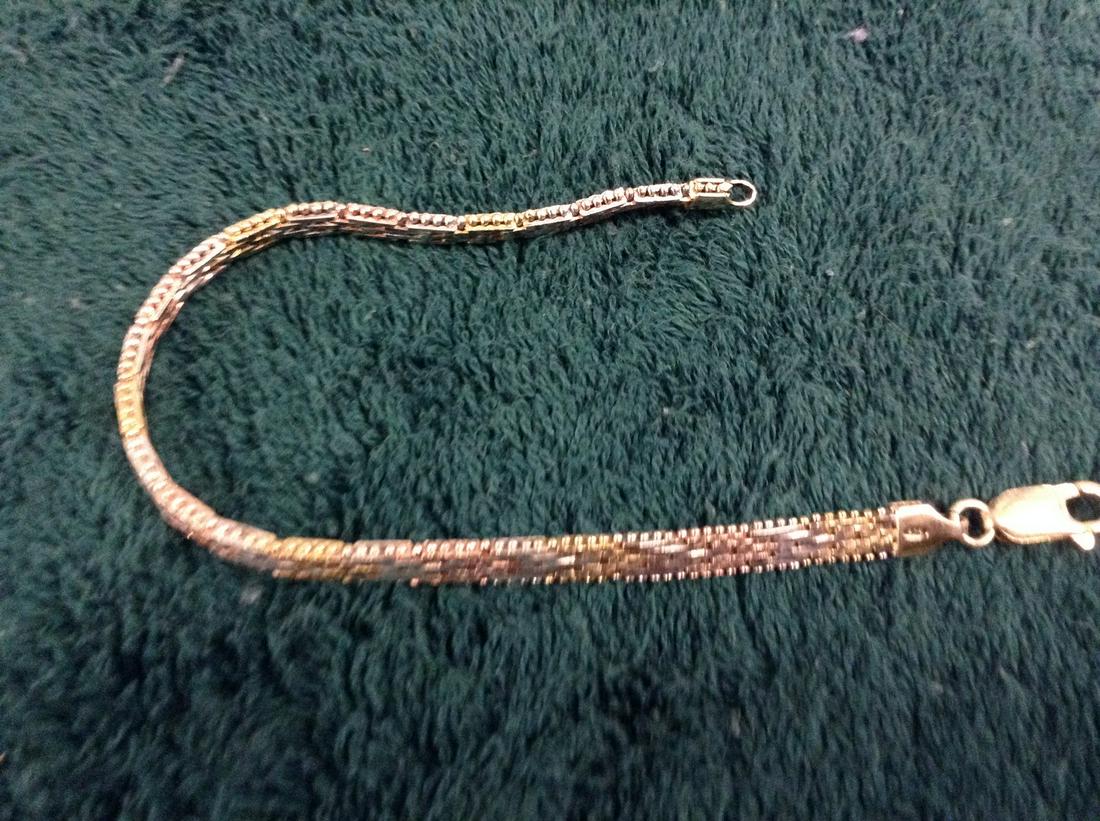 Sterling 2-Color Bracelet: Weight:10 g