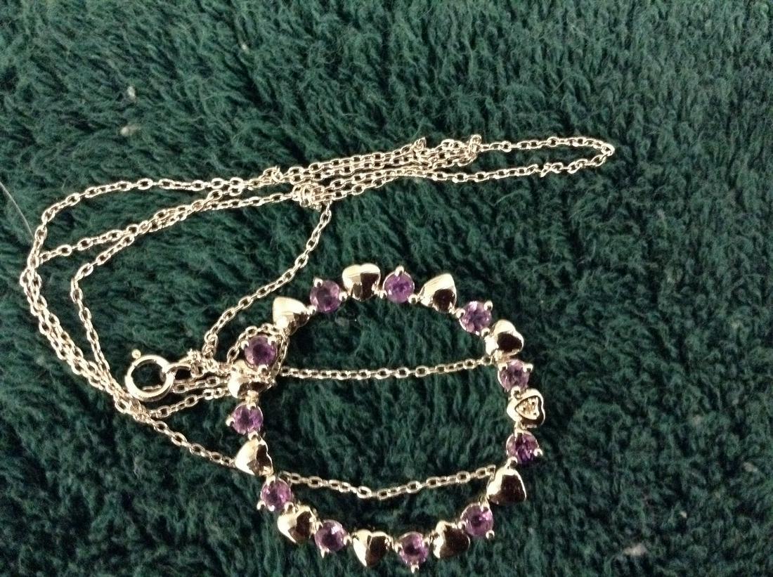 Sterling Gemstones Pendant on Sterling Chain (1 of 1)