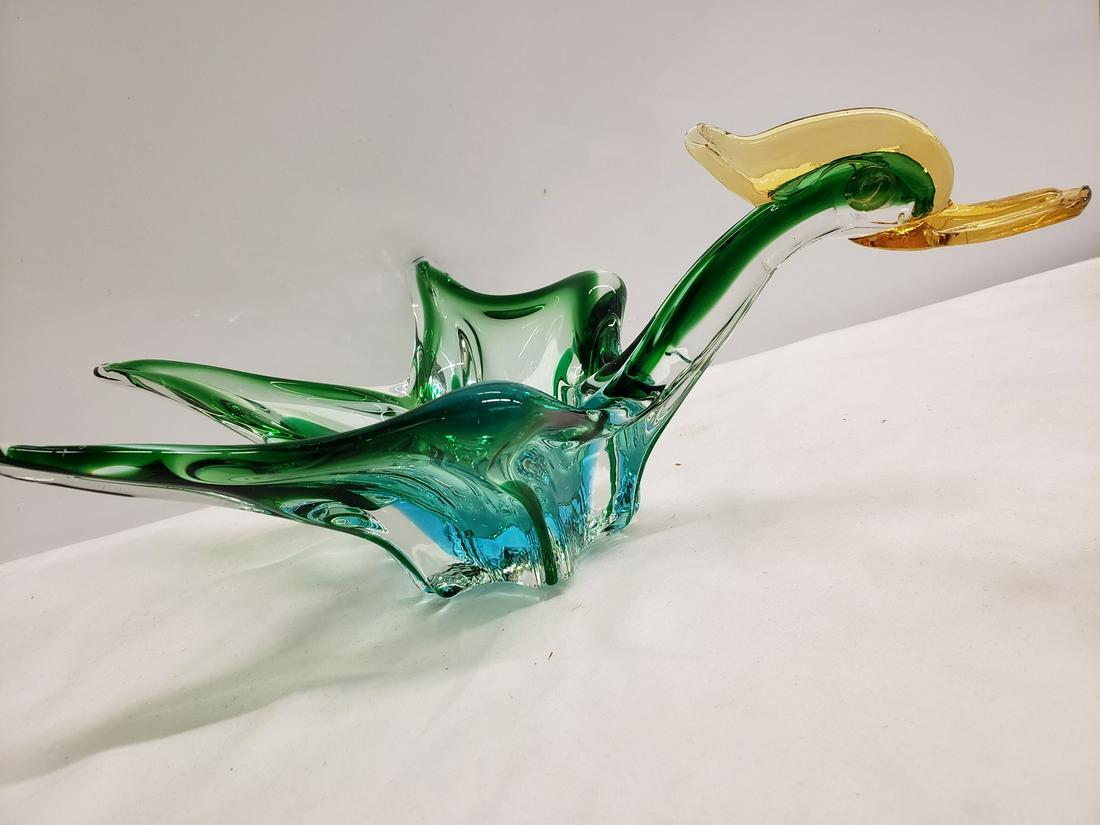 Hand Blown glass bird bowl (1 of 1)