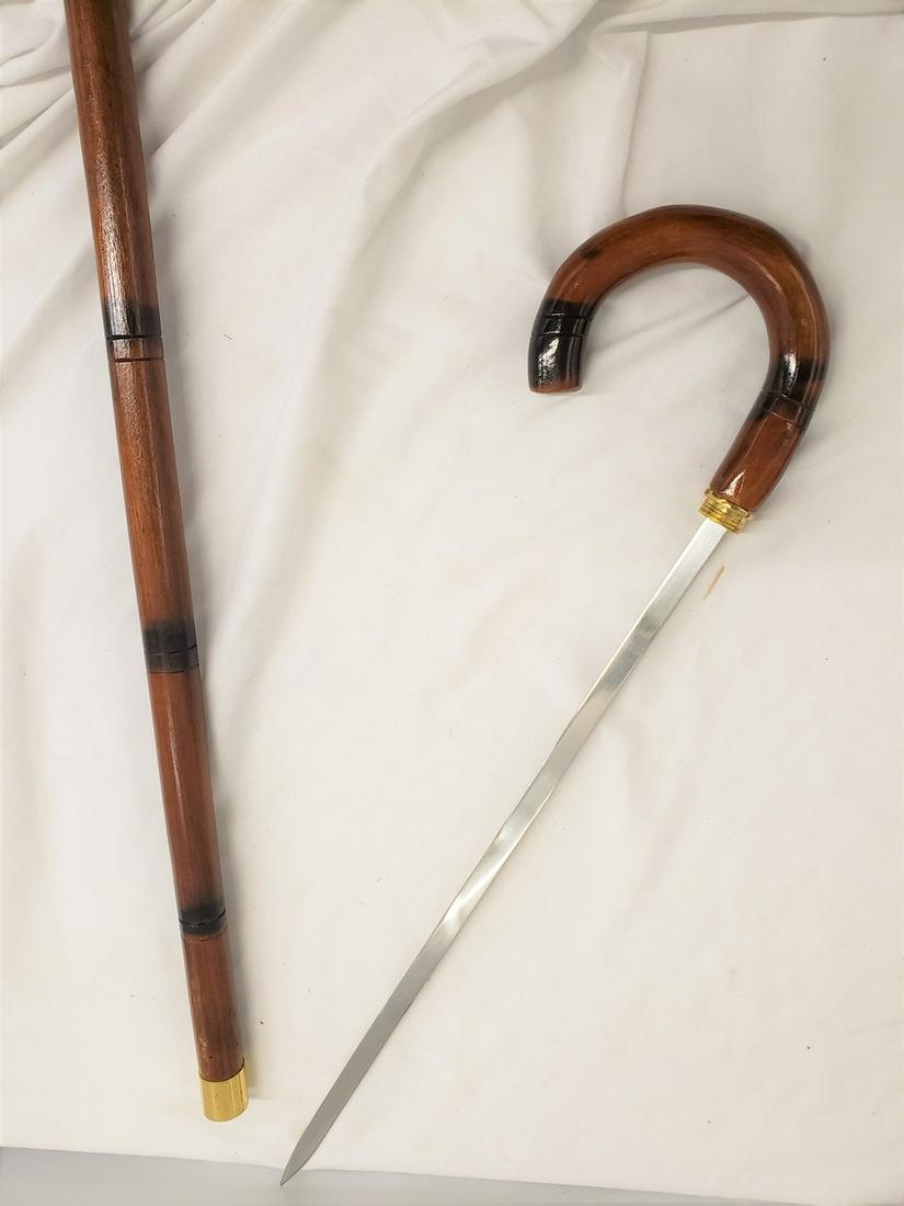 Wooden cane  top untwists to a sword (1 of 1)