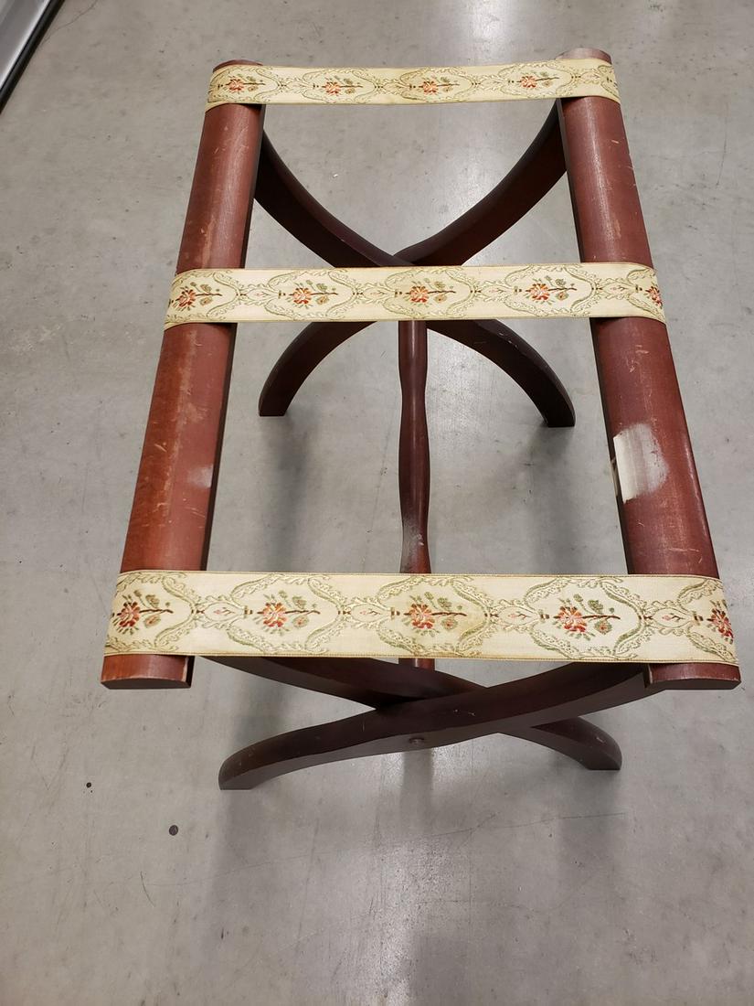 Vintage wooden luggage rack: Vintage wooden luggage rack