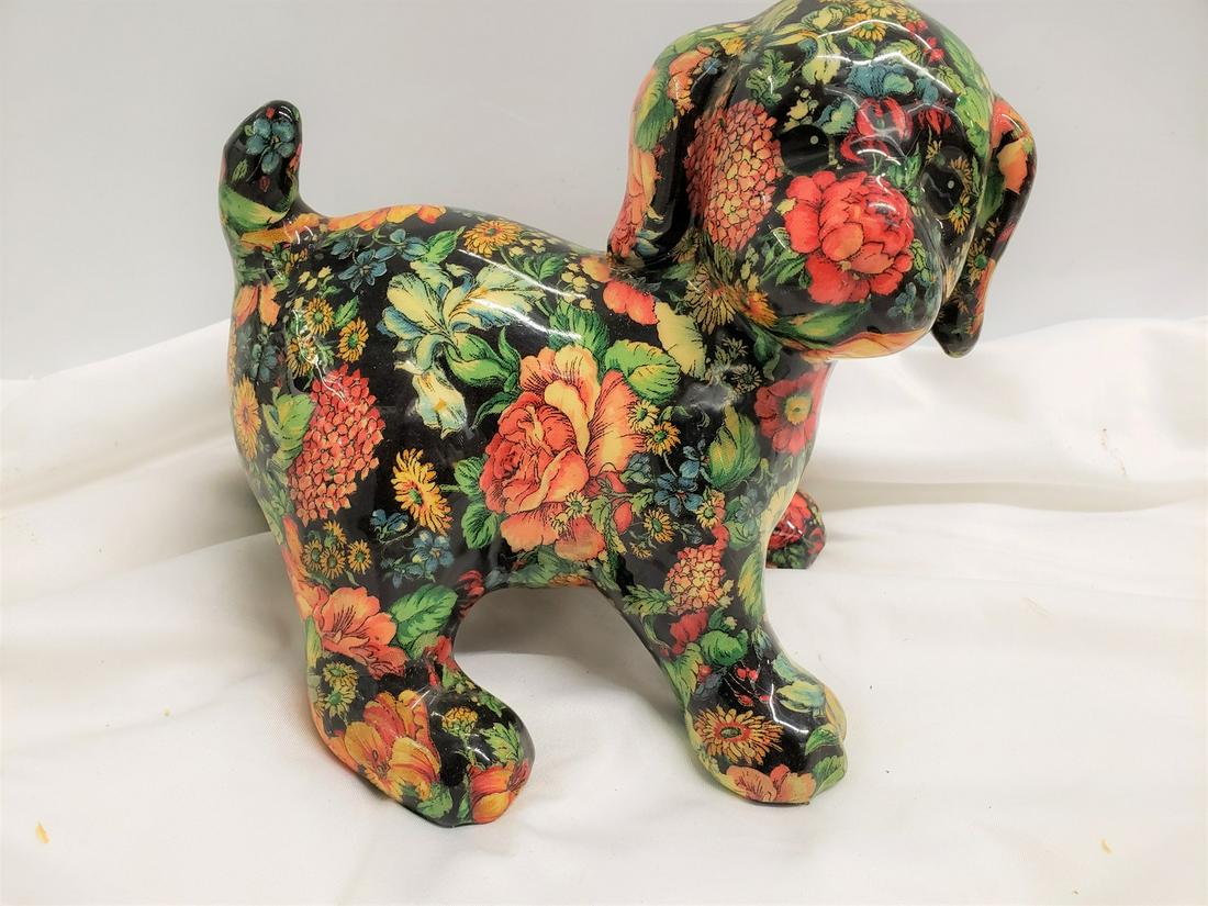 upholstered design vintage glass dog (1 of 1)