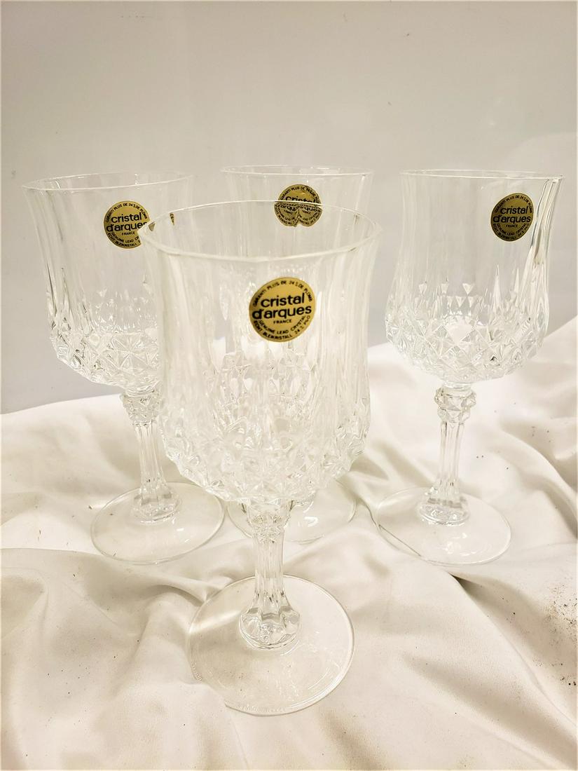Lot of 4 Cristal D'arques goblets: Lot of 4 Cristal D'arques goblets