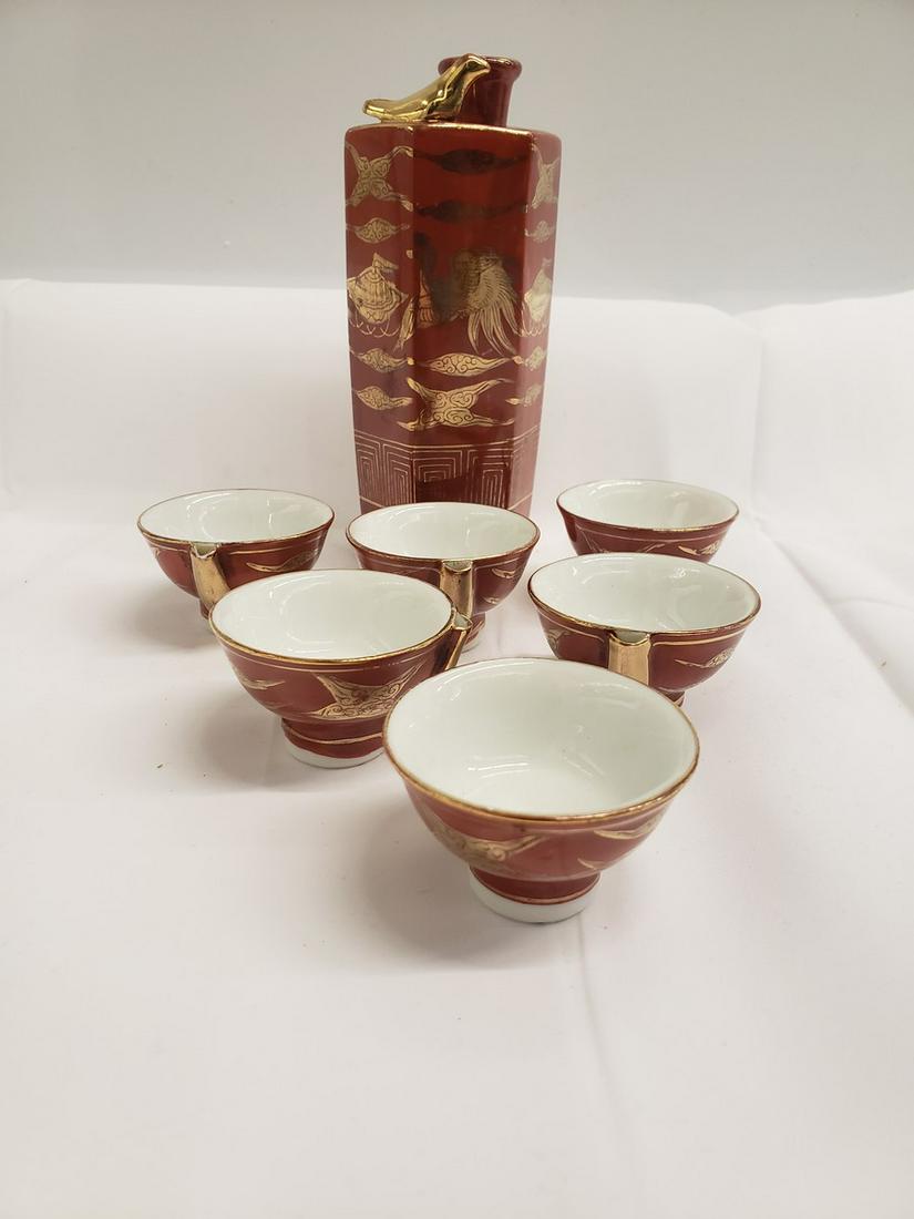 Asian decorated tea set: Asian decorated tea set