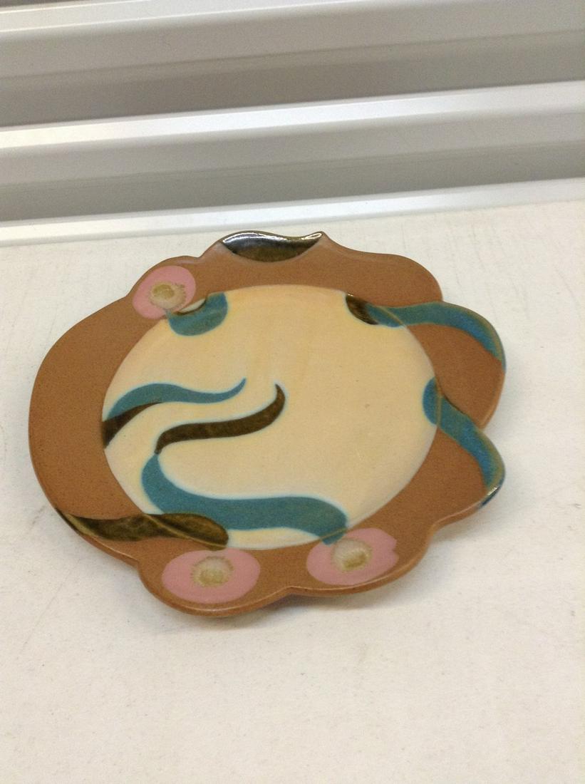 Signed Pottery Plate  11" across (1 of 1)