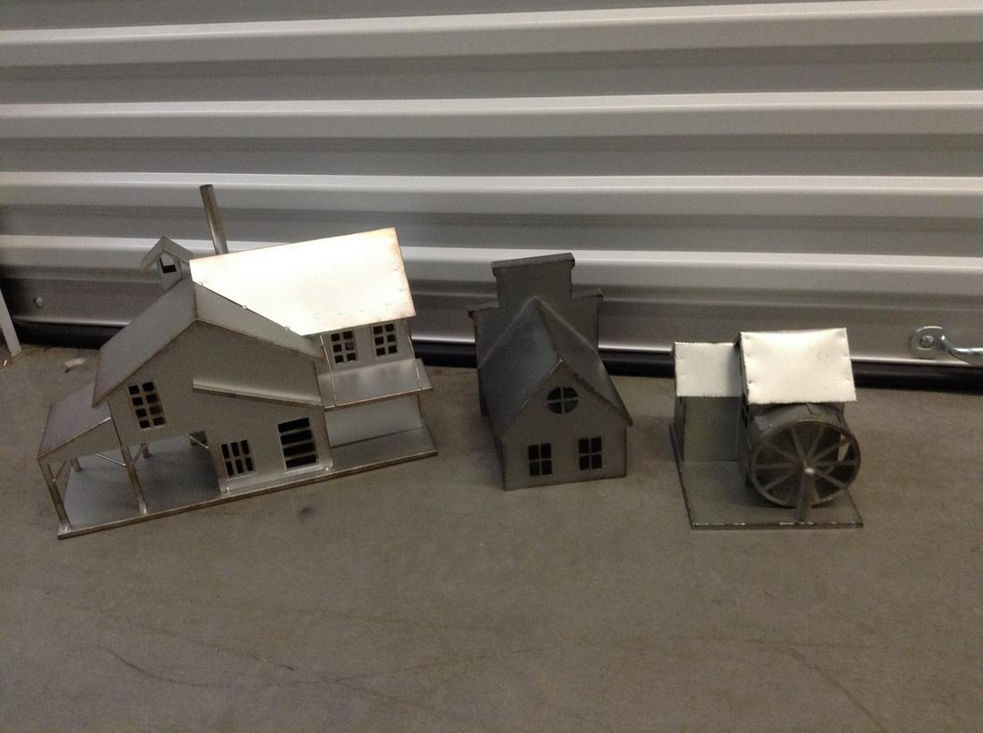 Lot of Three decorative metal houses (1 of 1)