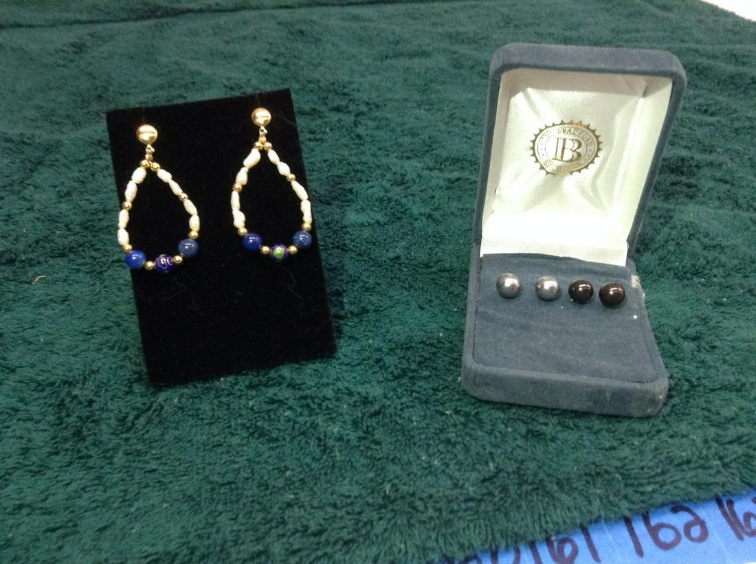 Freshwater Pearl & Enamel Bead Earrings and Bradford (1 of 1)