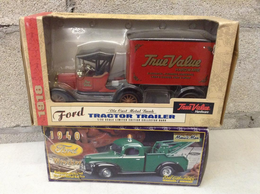1940 Ford Wrecker and 1918 Tractor Trailer Diecast (1 of 1)