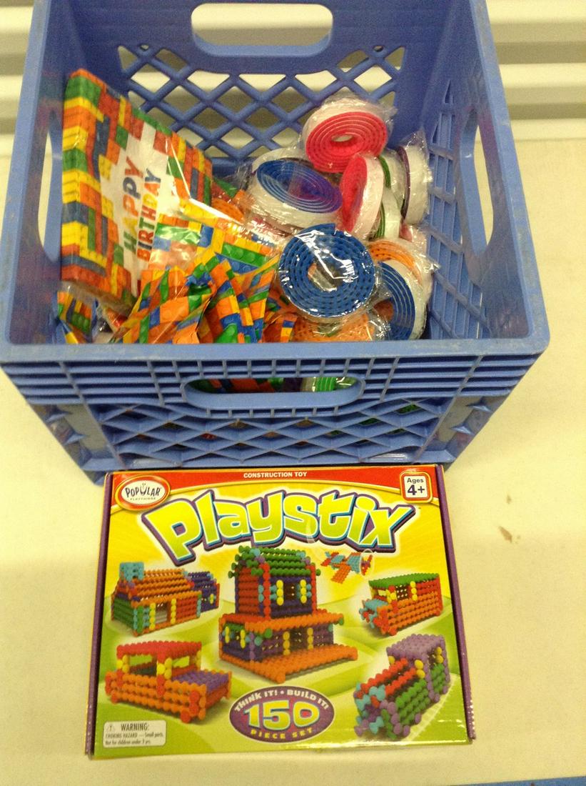 Playstix, Velcro Lego Bricks, and Birthday Napkins and: Playstix, Velcro Lego Bricks, and Birthday Napkins and Plates