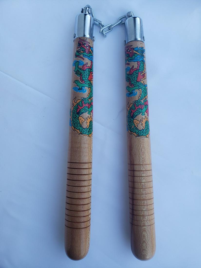 Pair of wooden nun-chucks: Pair of wooden nun-chucks