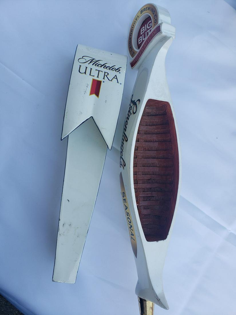 two beer taps - Oktoberfest and Micehelob Ultra: two beer taps - Oktoberfest and Michelob Ultra