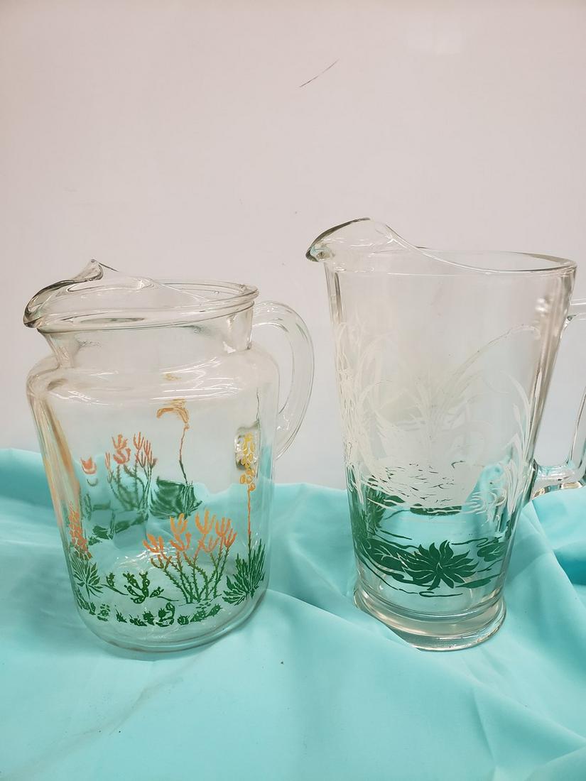 Two vintage heavy glass pitchers (1 of 1)