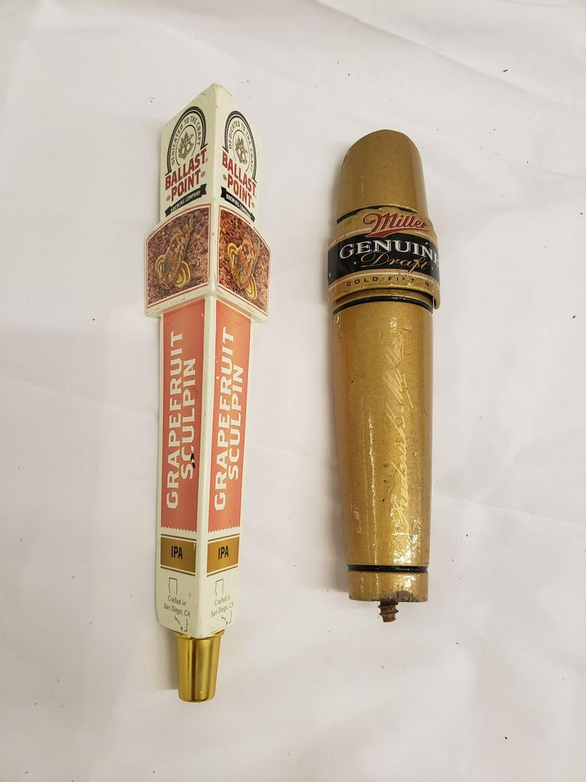 two beer taps - Ballast Point and Miller: two beer taps - Ballast Point and Miller