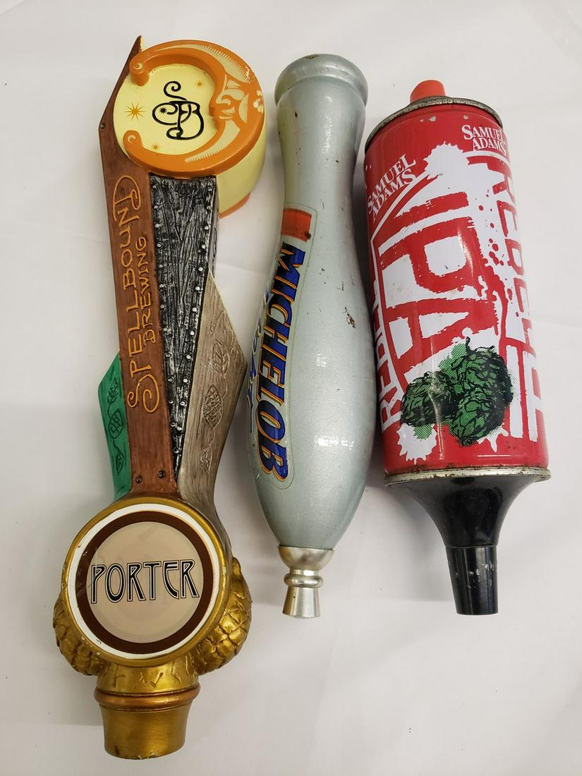 lot of 3 beer taps - sam Adams, porter, and michelob (1 of 1)