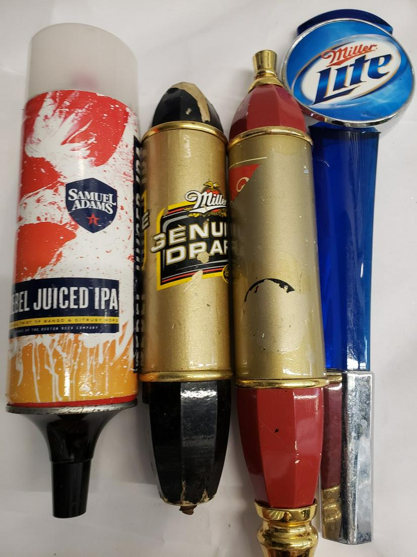 lot of 4 beer taps - sam adams, miller lit, miller and (1 of 1)