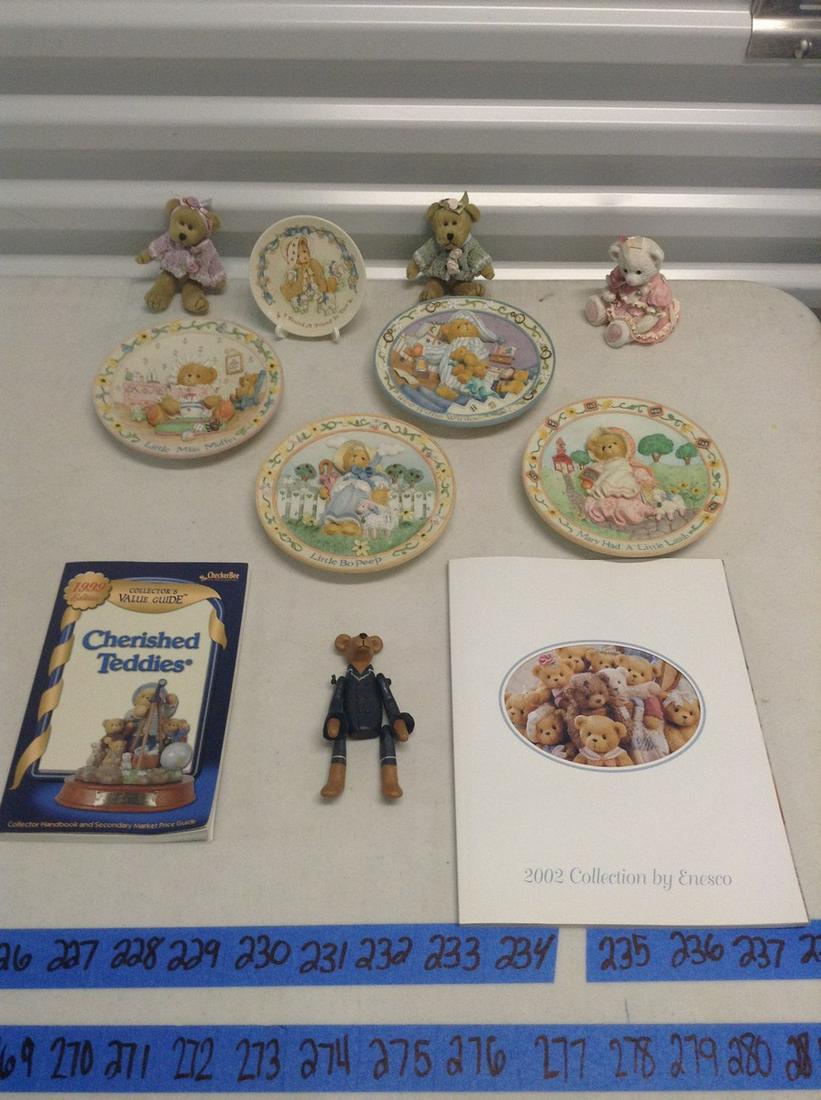Lot of signed and numbered cherished teddies plates and: Lot of signed and numbered cherished teddies plates and more