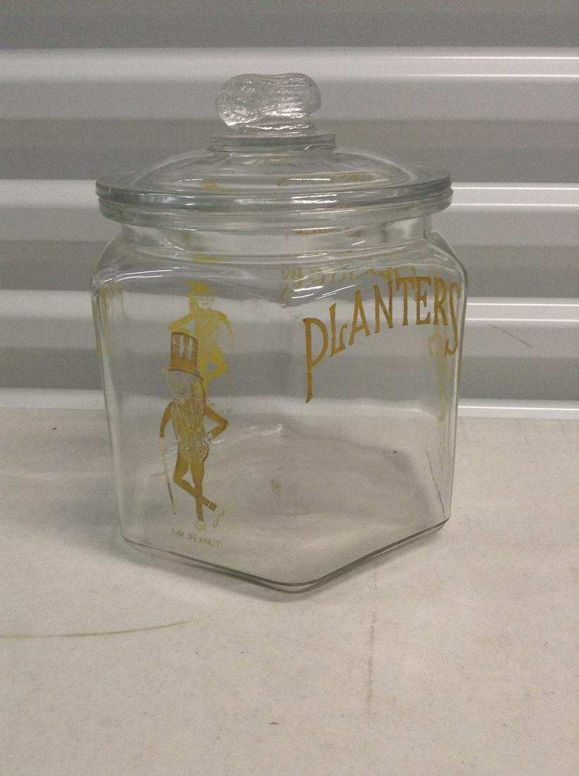 Early Planters Peanut covered counter jar 9.5" (1 of 1)