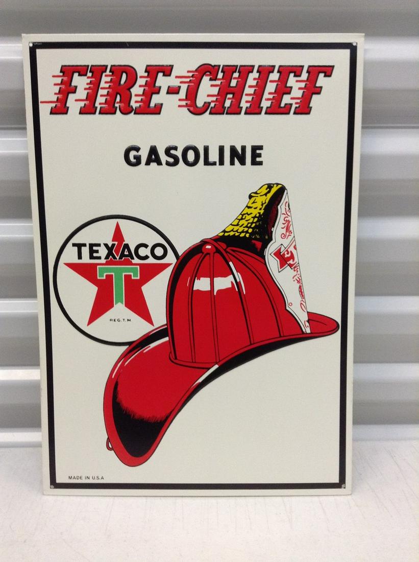 Texaco Fire Chief Tin Sign 17 1/2"x12" (1 of 1)
