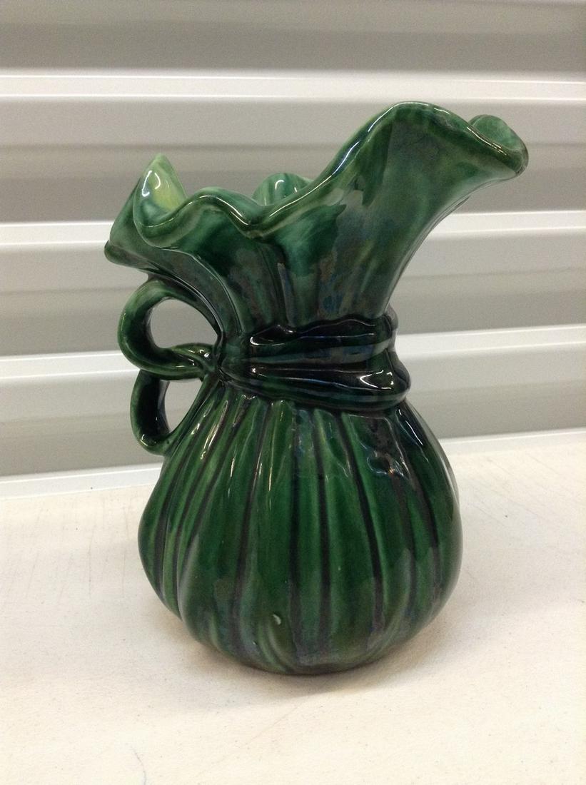Beautiful Green Ceramic Pitcher 9" tall (1 of 1)