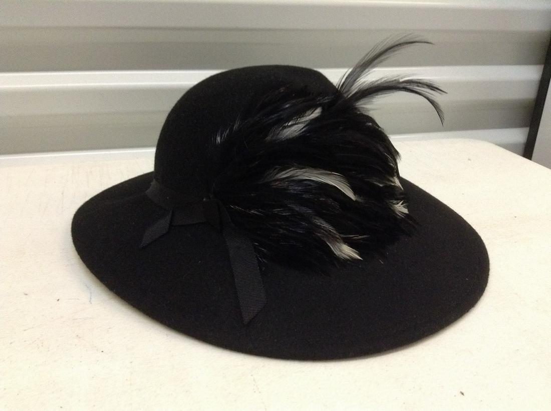Vintage Made in Poland Wool Hat with Feathers (1 of 1)