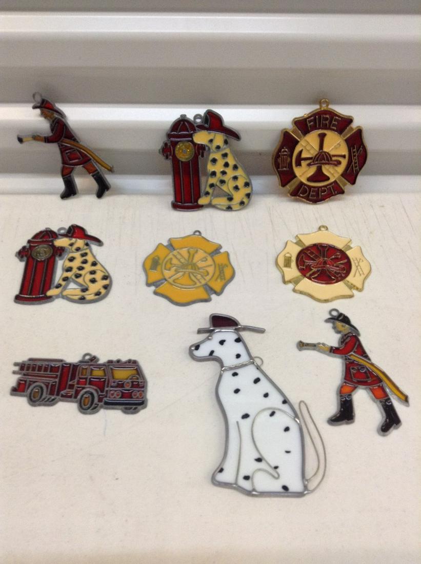 Large lot of Firefighter stained glass & Suncatchers (1 of 1)