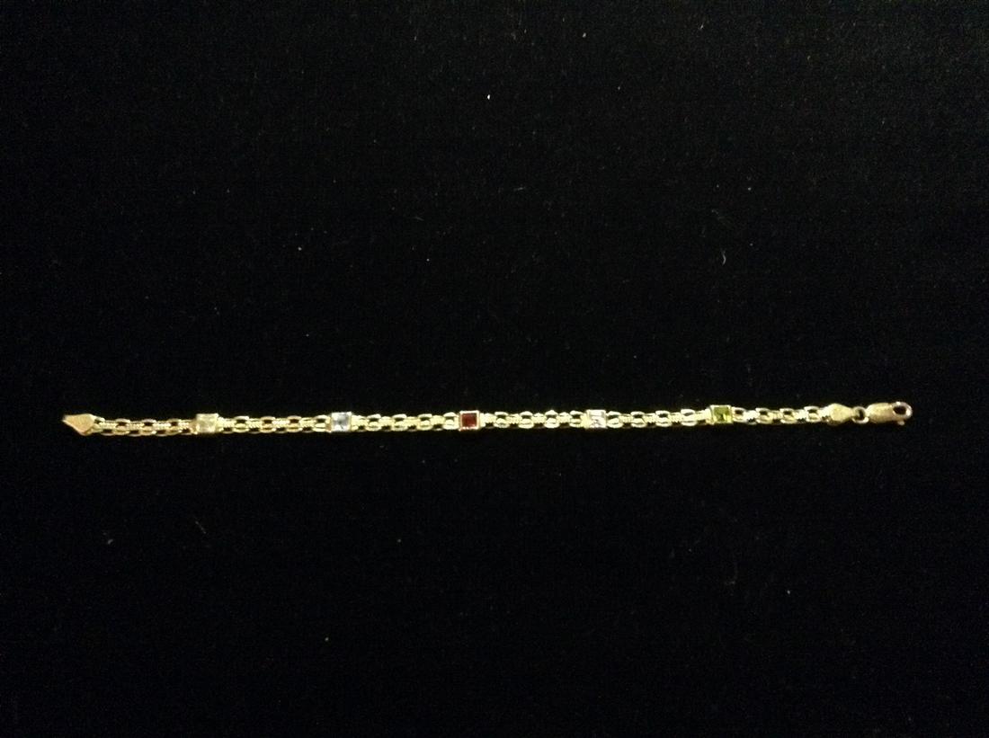 14K Gold and semi-precious stone bracelet 5 Grams (1 of 1)