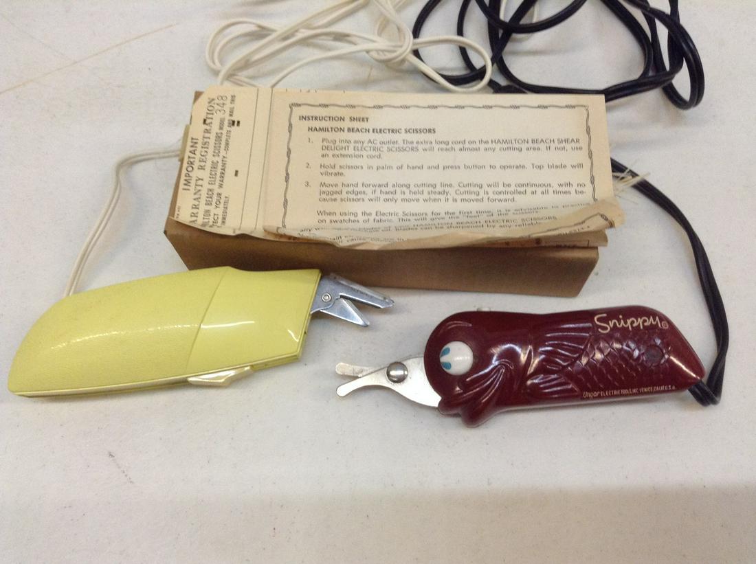Vintage Snippy and Hamilton Beach Electric Scissors: Vintage Snippy and Hamilton Beach Electric Scissors