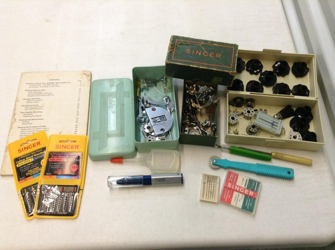 Large lot of Singer Sewing machine parts & Sewing (1 of 1)