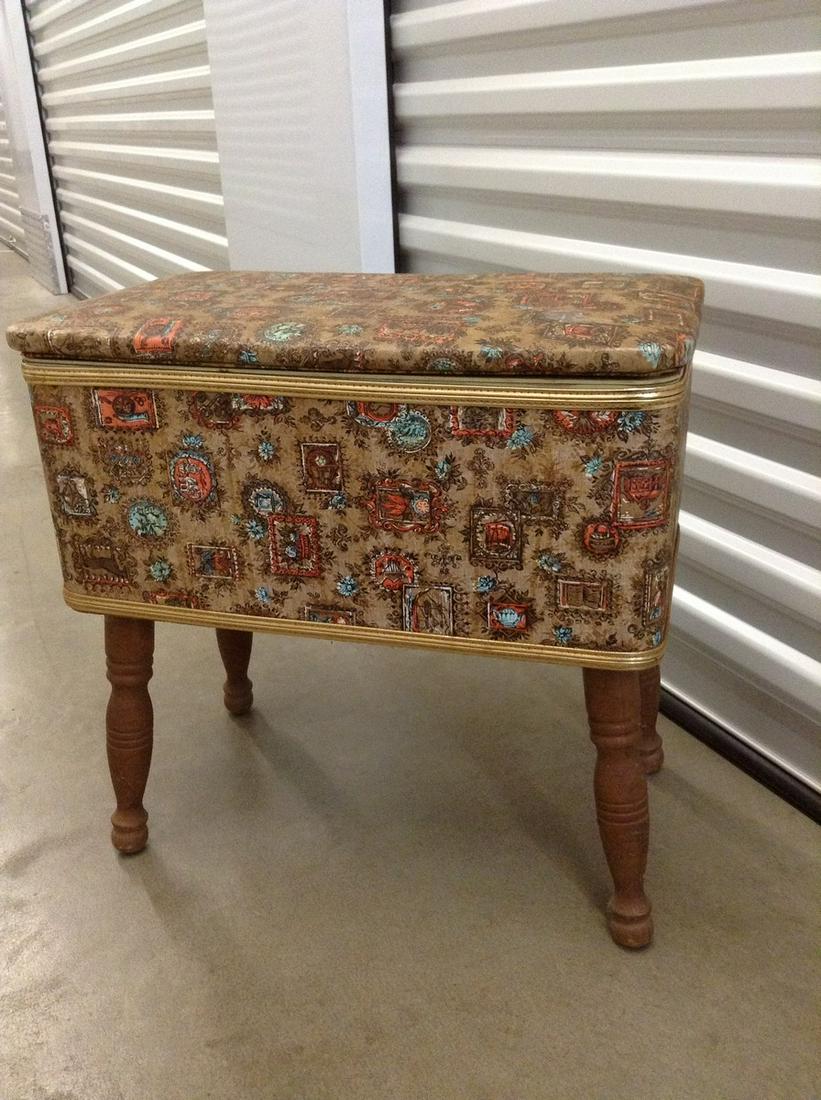 Vintage Sewing box ottoman 19"x19"x12" (1 of 1)