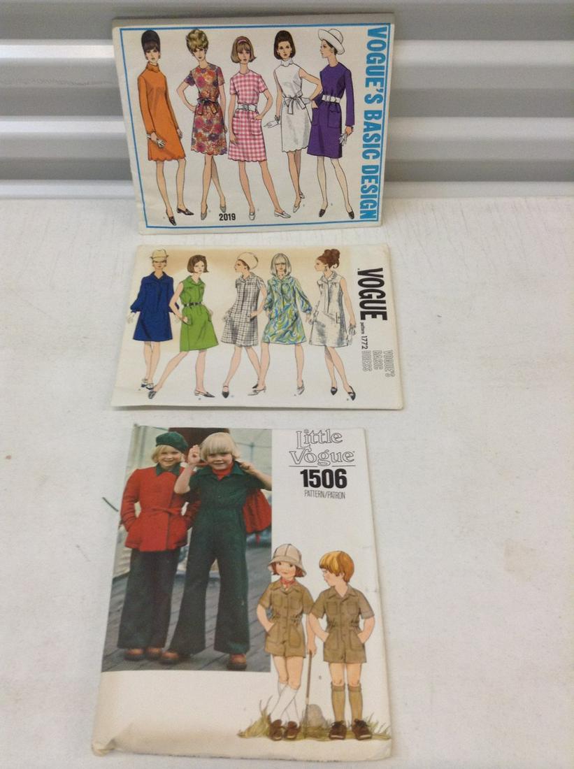Lot of Vintage Vogue Sewing Patterns: Lot of Vintage Vogue Sewing Patterns