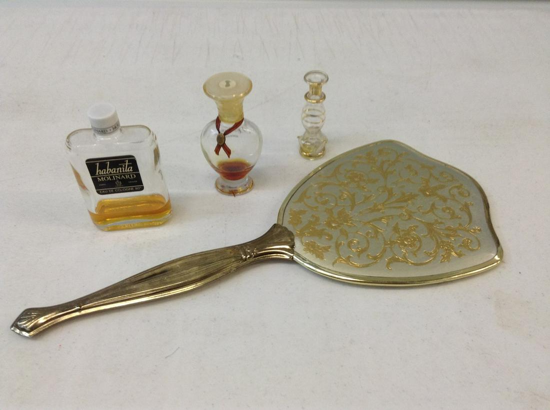 Vintage Perfume bottles and hand mirror (1 of 1)