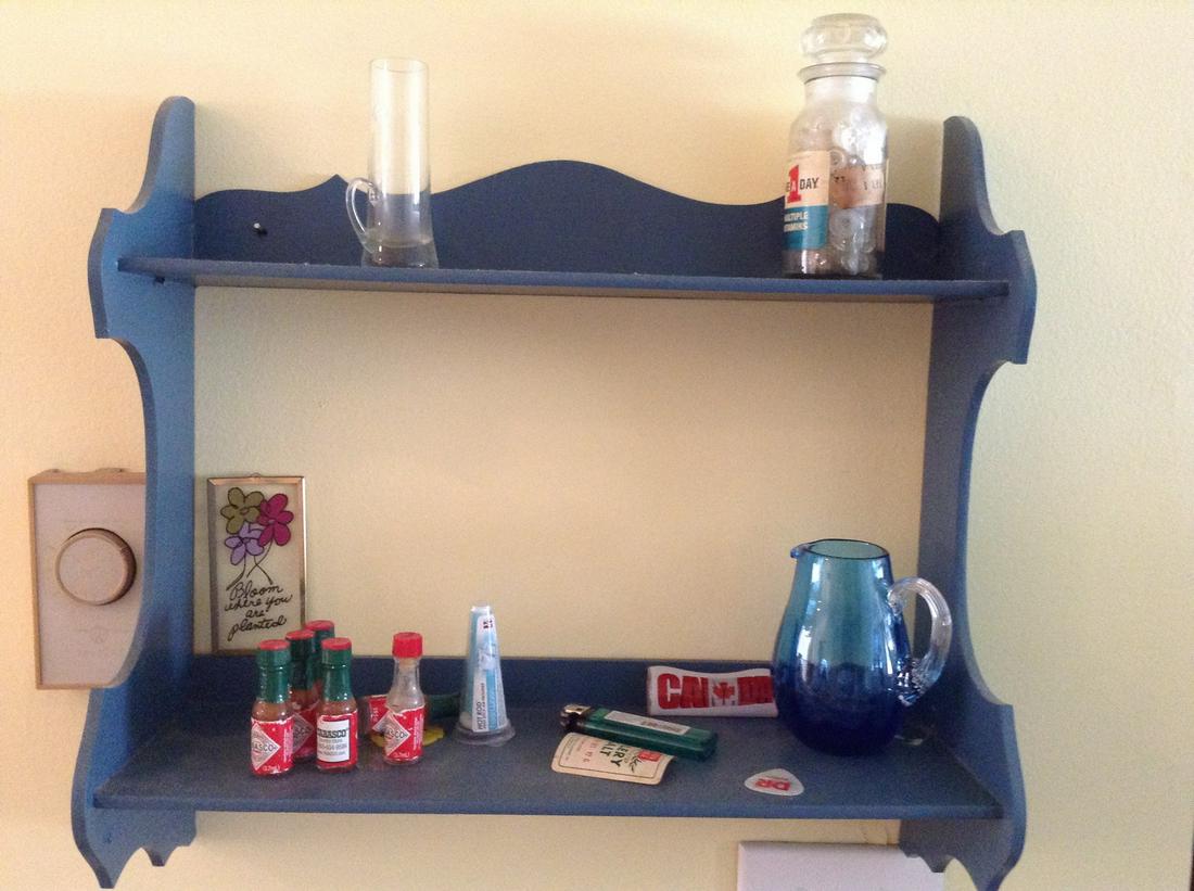 Wall Hanging Shelving Unit with Contents (1 of 1)