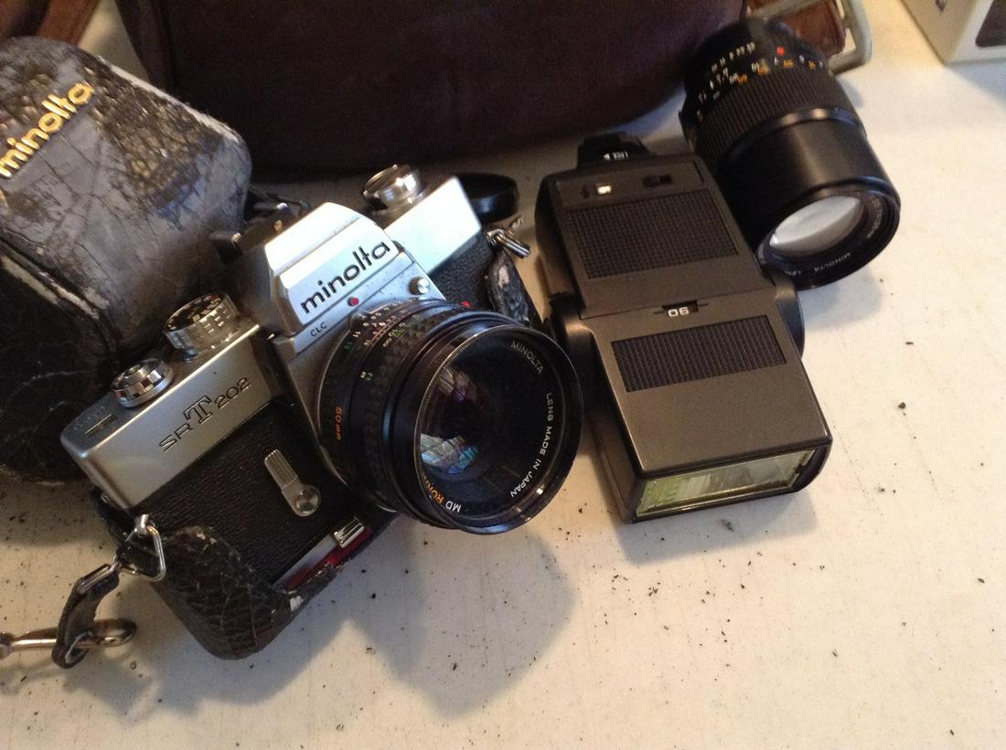 Minolta Camera with Bag, Photo Flash Equipment, and (1 of 1)