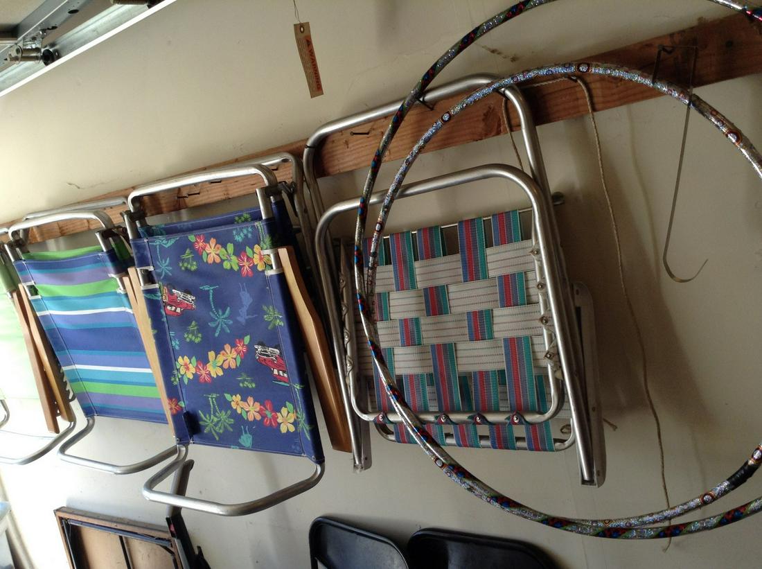 Lot of Vintage Beach Chairs and Hula Hoops (1 of 1)