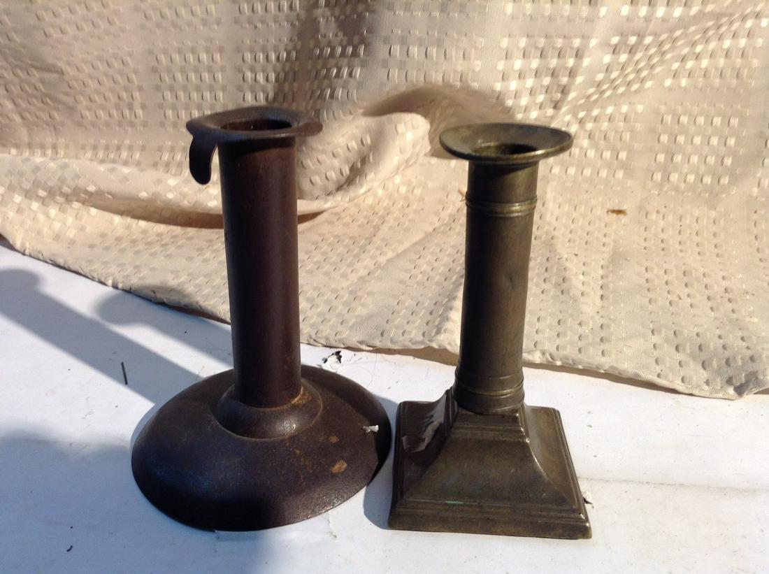 Newark Museum Pair of Brass Candle Holders (1 of 1)