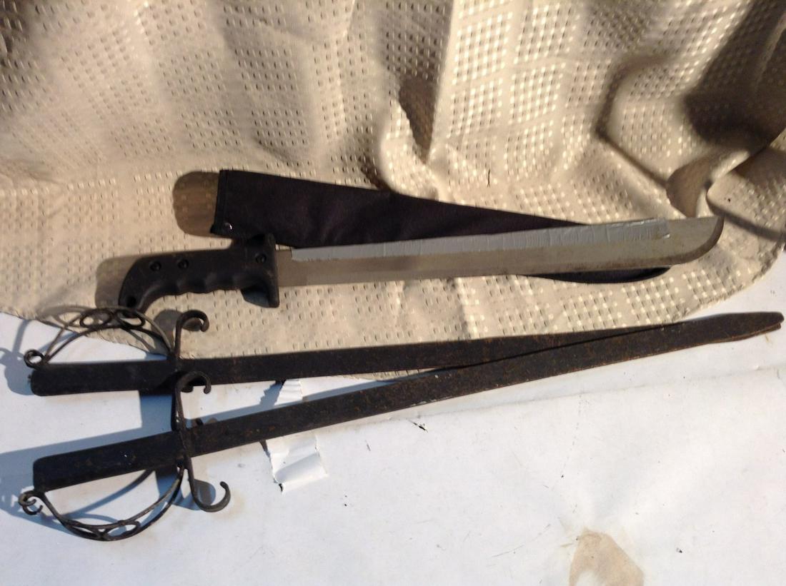 Machete and Two Hand-Made Iron Swords: Machete and Two Hand-Made Iron Swords
