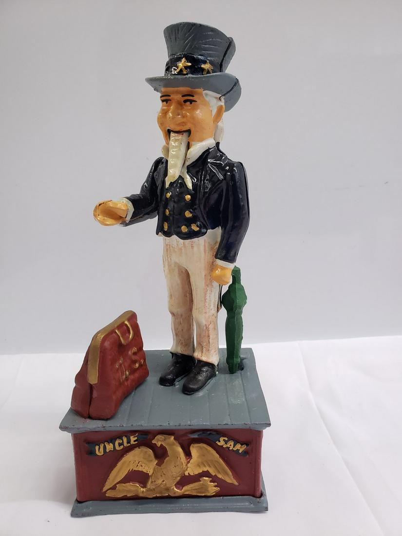 Cast Iron Uncle Sam Coin bank