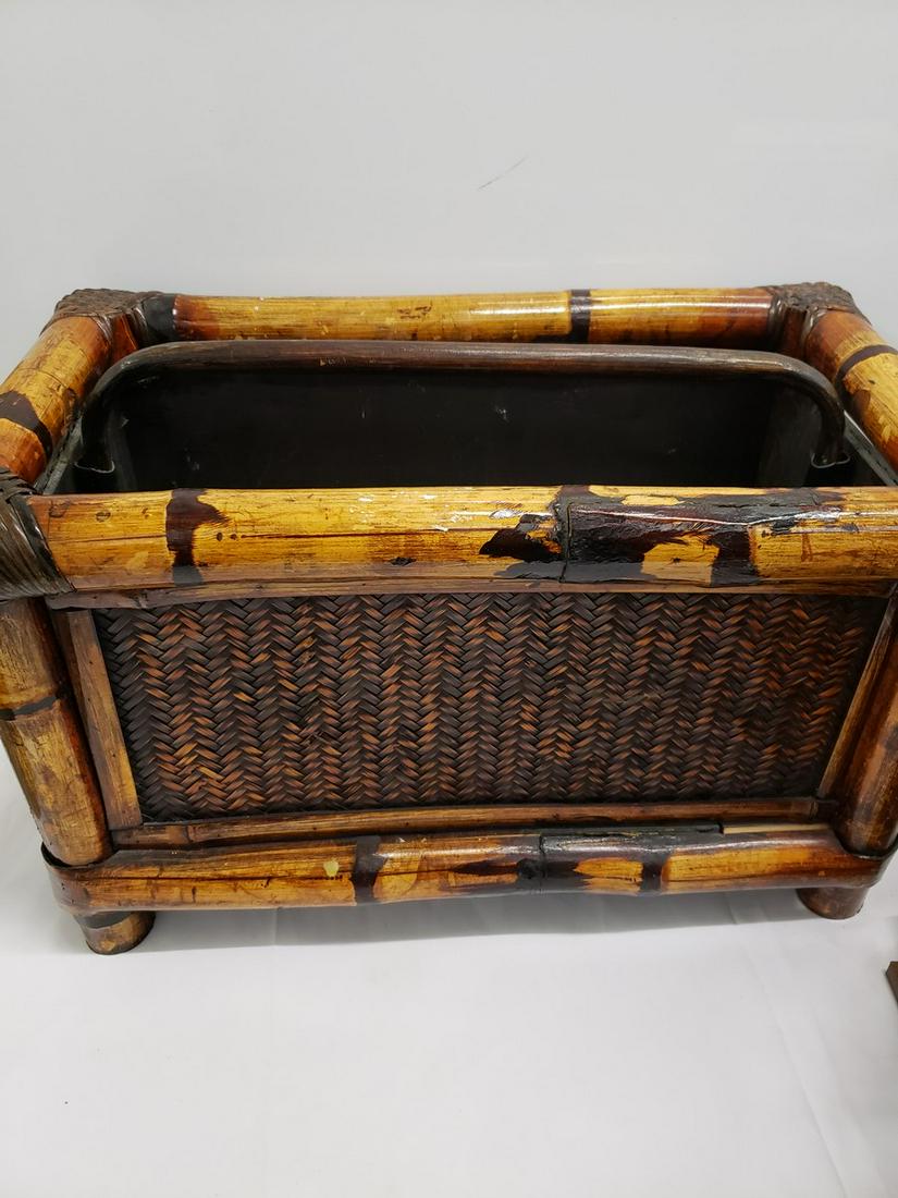 Wicker and bamboo magazine holder (1 of 1)
