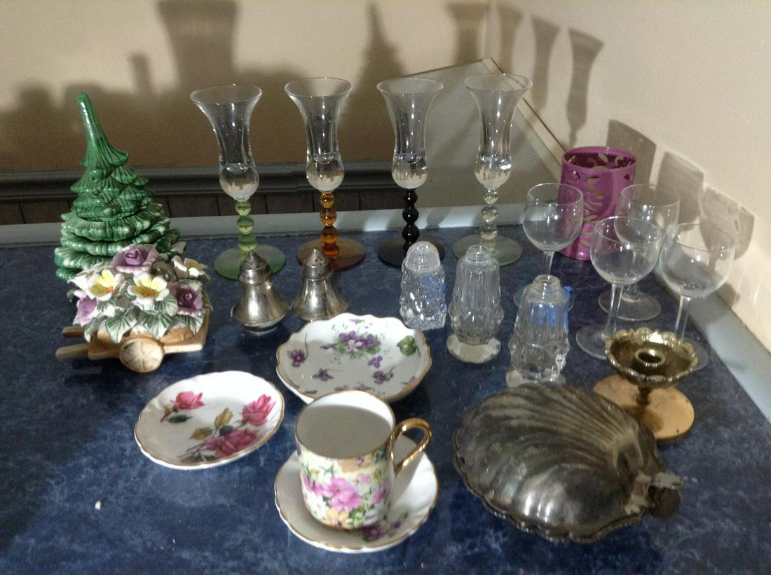 Lot of Vintage Bar Glasses, S&Ps, trinket dish and more (1 of 1)