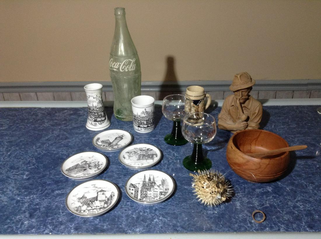 Wood Man with pipe Sculpture signed by August (1 of 1)