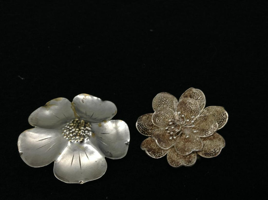 Two Sterling Flower Pins (1 of 1)